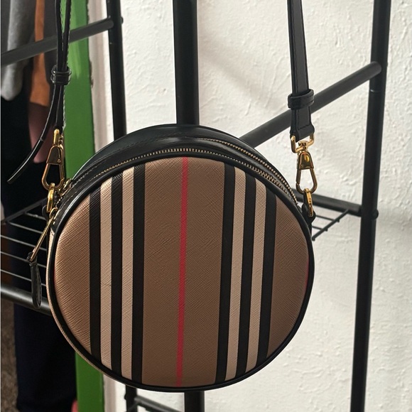Burberry Beige and Black Striped Crossbody Bag - Picture 11 of 11